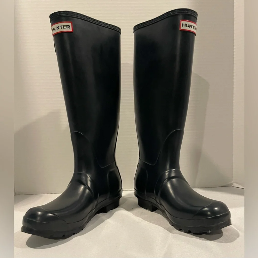 HUNTER The Original Wellington Tall Rain Boots Navy Women’s Size 6 Men’s 5